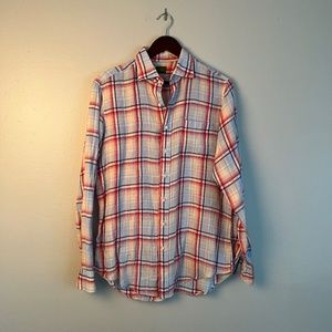 Sid Mashburn Plaid Linen Shirt